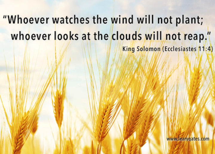 Whoever watches the wind will not plant; whoever looks at the clouds will not reap.